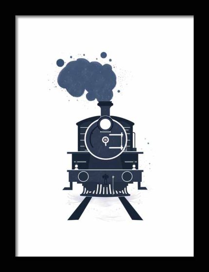 Framed Poster Simple Drawing navy blue AI Poster Wall Art Framed Poster