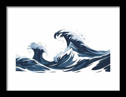 Framed Poster Simple Drawing navy blue AI Poster Wall Art Framed Poster