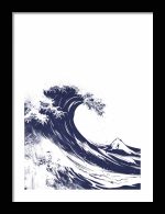 Framed Poster Simple Drawing navy blue AI Poster Wall Art Framed Poster