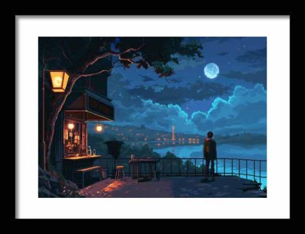 Framed Poster pixel Art AI Poster Wall Art Framed Poster