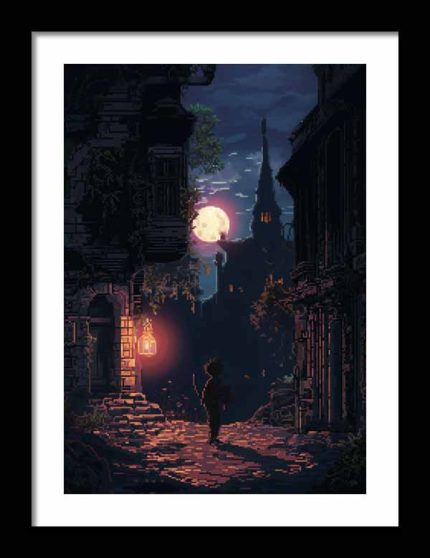 Framed Poster pixel Art AI Poster Wall Art Framed Poster
