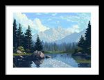 Framed Poster pixel Art AI Poster Wall Art Framed Poster