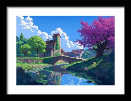 Framed Poster pixel Art AI Poster Wall Art Framed Poster