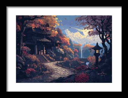 Framed Poster pixel Art AI Poster Wall Art Framed Poster