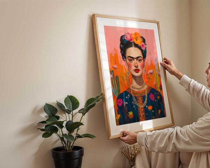 Frida Kahlo: A Vibrant Portrait Trendy Colorful Poster Wall Art - Image 2