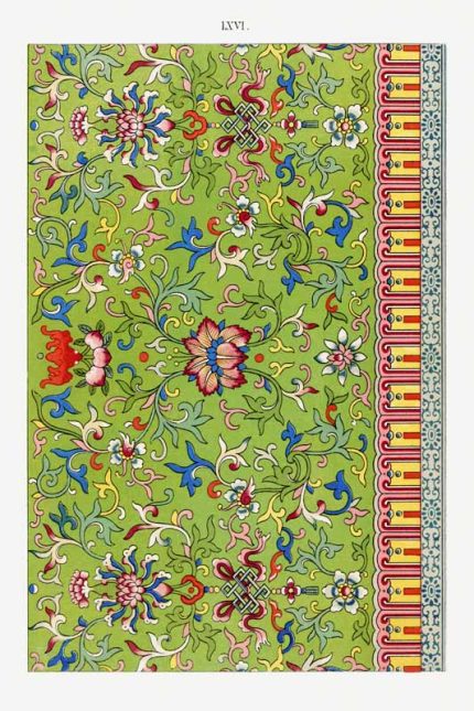 Chinese Botanical Floral Print Wall Art Poster