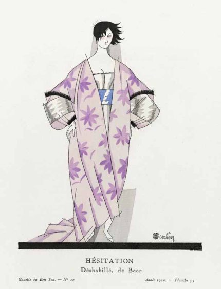 Hesitation–Déshabillé de Beer 1920 fashion plate Charles Martin Chinese Print Wall Art Poster