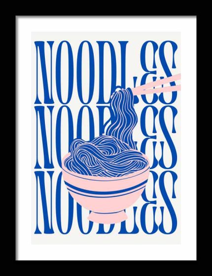 Noodle Bowl Poster | Japanese Ramen Art | Asian Food Prin Kitchen Trendy Print Wall Art Framed Poster