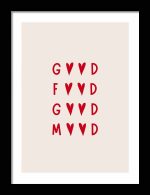 Good Food Good Mood Kitchen Trendy Print Wall Art Framed Poster