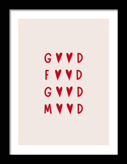 Good Food Good Mood Kitchen Trendy Print Wall Art Framed Poster