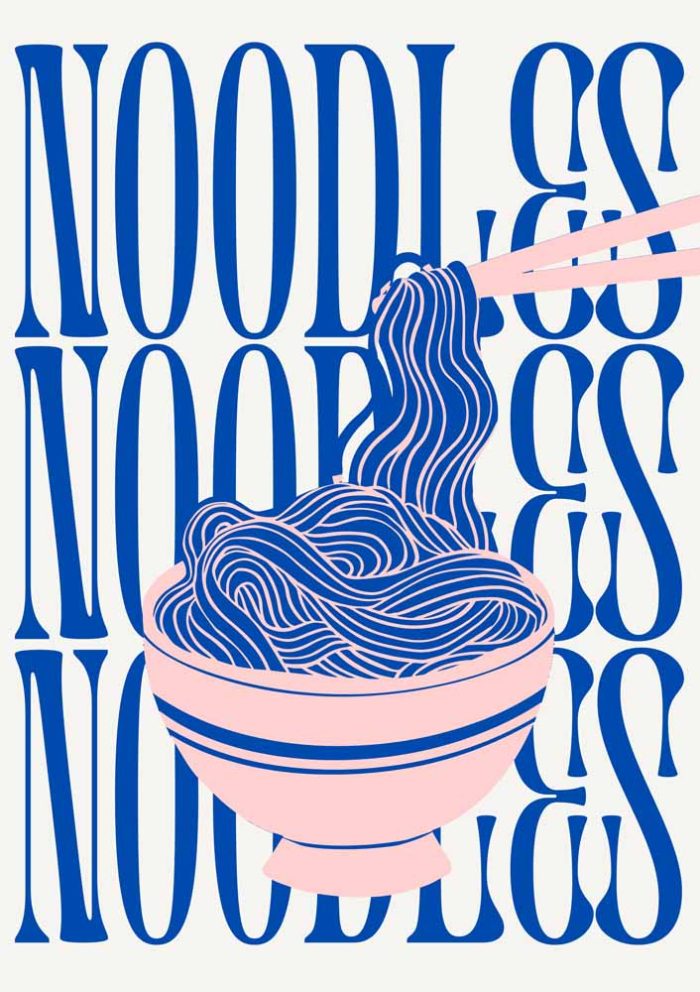 Noodles, Noodles, Noodles Kitchen Trendy Print Wall Art Poster