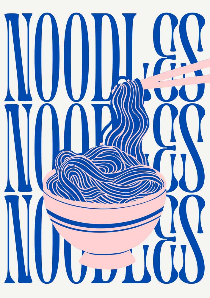 Noodles, Noodles, Noodles Kitchen Trendy Print Wall Art Poster
