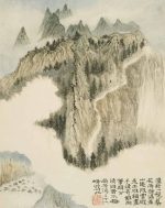 Landscape by Shitao Chinese Print Wall Art Poster