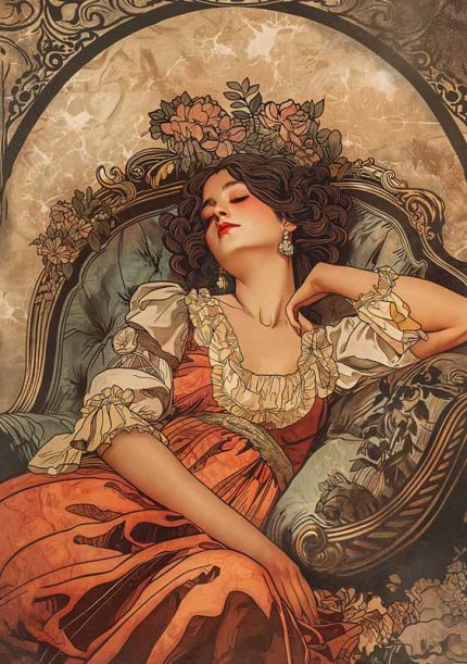 Lazy Women Wall Art Metal Aluminum Print