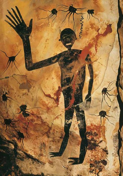 Native American Cave Art Wall Art Metal Aluminum Print