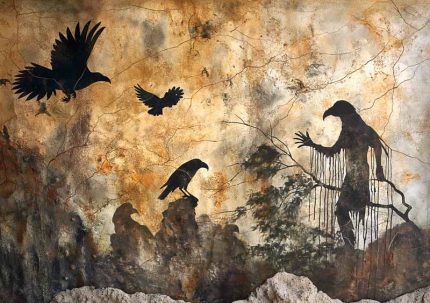 Native American Cave Art Wall Art Metal Aluminum Print
