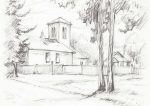 Detailed Building Pencil Drawing | Architectural Sketch Art Print Neutral Theme Vintage Posters Wall Art Poster