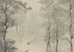 Monochrome Forest Illustration | Black and White Nature Art Print Neutral Theme Vintage Posters Wall Art Poster