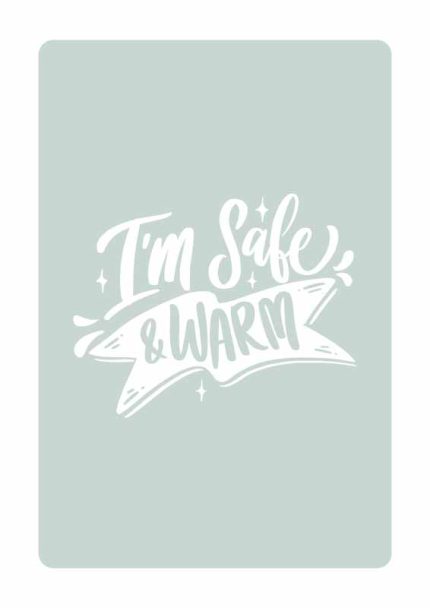 Positive Affirmation: I'm Safe & Warm Wall Art Mindfulness Digital Download Illustration
