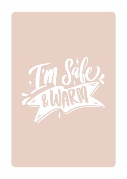 Positive Affirmation: I'm Safe & Warm Wall Art Mindfulness Digital Download Illustration