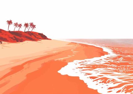 Simple Drawing Indian Red AI Print Wall Art Poster