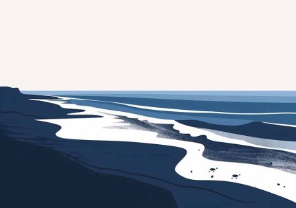 Simple Drawing navy blue AI Print Wall Art Poster