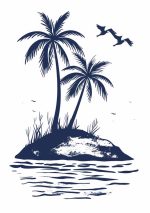 Simple Drawing   navy blue Wall Art Metal Aluminum Print