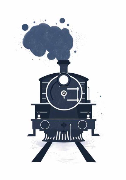 Simple Drawing   navy blue Wall Art Metal Aluminum Print