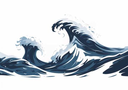 Simple Drawing navy blue AI Print Wall Art Poster