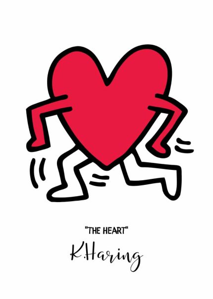 Keith Haring: The Heart Trendy Colorful Print Wall Art Poster