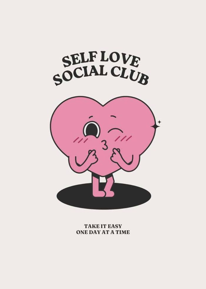 Self Love Social Club Trendy Colorful Print Wall Art Poster - Image 1