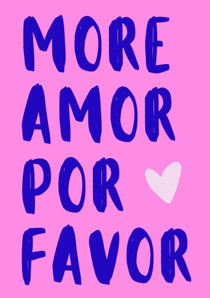 More Amore Por Favor Trendy Colorful Poster Wall Art Aluminum Print