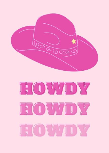 Howdy Howdy Trendy Colorful Poster Wall Art Aluminum Print