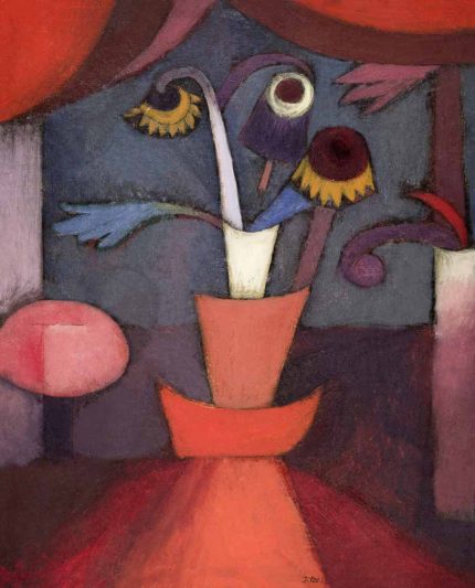Autumn Flower by Paul Klee - Abstract Floral Still Life Poster Wall Art Aluminum Print