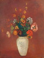 Bouquet in a Chinese Vase by Odilon Redon - Floral Still Life Painting Poster Wall Art