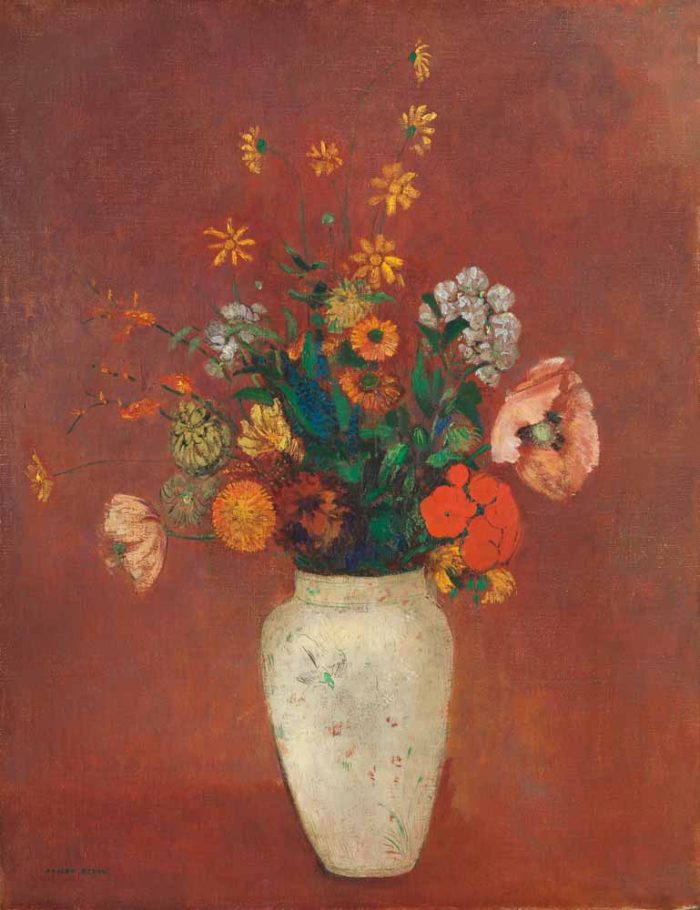 Bouquet in a Chinese Vase by Odilon Redon - Floral Still Life Painting Poster Wall Art Aluminum Print - Image 1
