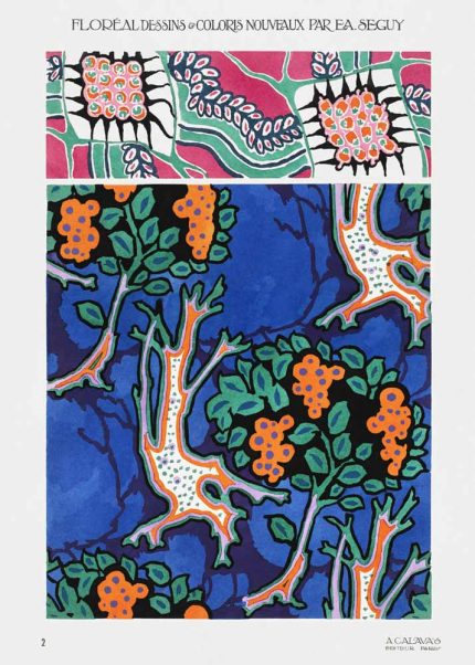 E.A. Séguy Floréal Plate 2 - Art Deco Botanical Patterns Poster Wall Art Aluminum Print