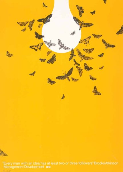 IBM Management Development Poster - Moths to a Lightbulb - Brooks Atkinson Quote Poster Wall Art
