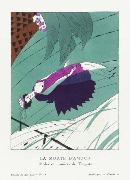 La Morte d'Amour by Charles Martin - Art Deco Fashion Illustration Poster Wall Art