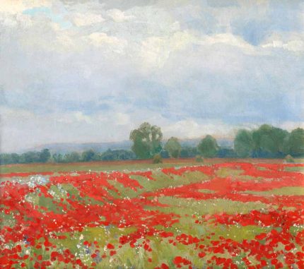 Landscape (1900) impressionism art by Lajos Csordak Poster Wall Art