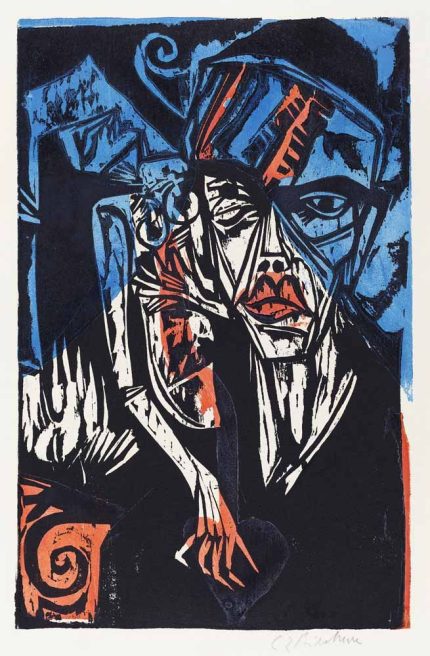 Ernst Ludwig Kirchner - Two Figures - Expressionist Woodcut Print Poster Wall Art