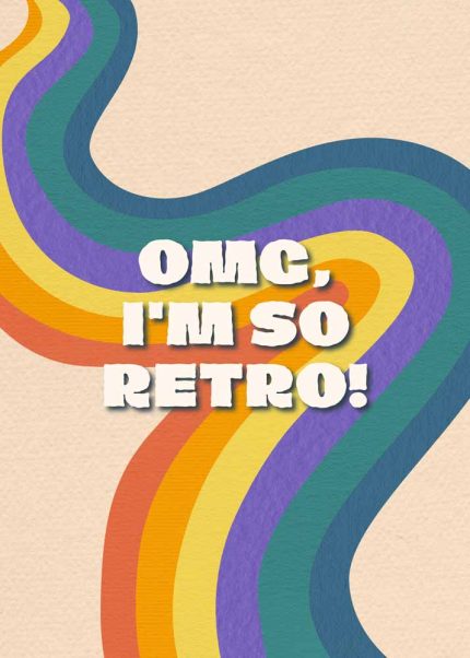 OMG Im So Retro Trendy Colorful Poster Wall Art Aluminum Print