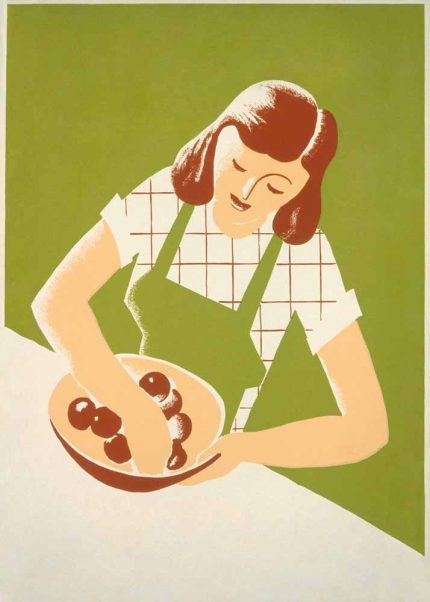 Woman cooking Trendy Colorful Poster Wall Art Aluminum Print