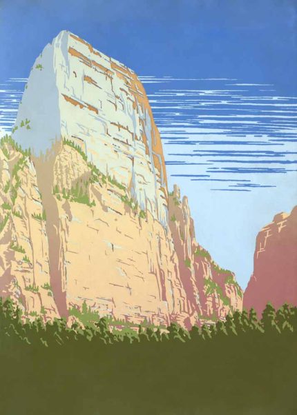 Zion National Park Landscape Art Print, Utah Canyon Poster Poster Wall Art
