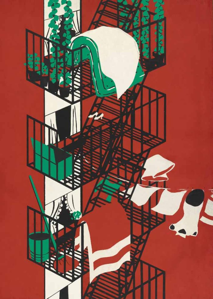 Fire Escape Art Print, Urban Scene, Cityscape, New York Fire Escape, Architectural Print, Urban Living Poster Wall Art - Image 1
