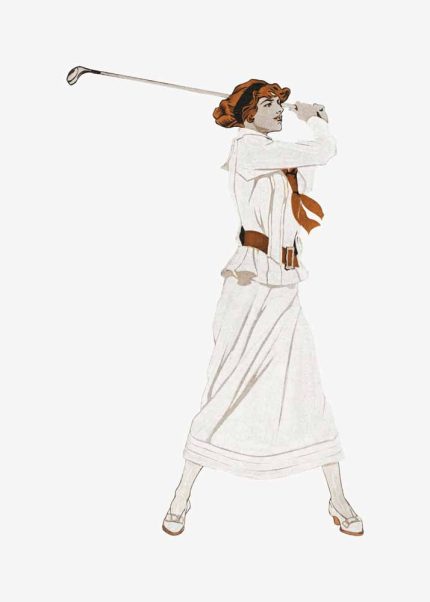 Golfing Woman Trendy Colorful Poster Wall Art
