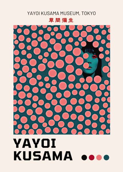 Yayoi Kusama Exhibition Poster - Musée d'Art Moderne de la Ville de Paris Poster Wall Art Aluminum Print
