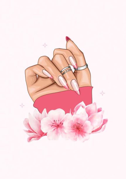 Nail Trendy Colorful Poster Wall Art Aluminum Print