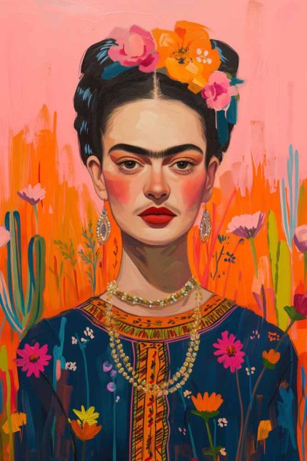Frida Kahlo: A Vibrant Portrait Trendy Colorful Poster Wall Art