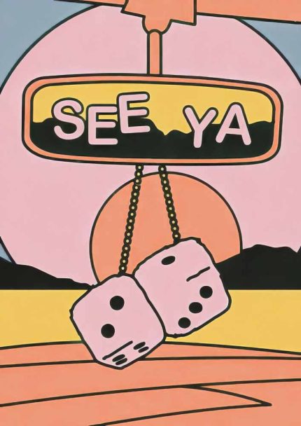 See Ya Retro Sign Art Print, Vintage Dice Poster, Goodbye Travel Wall Art Wall Art